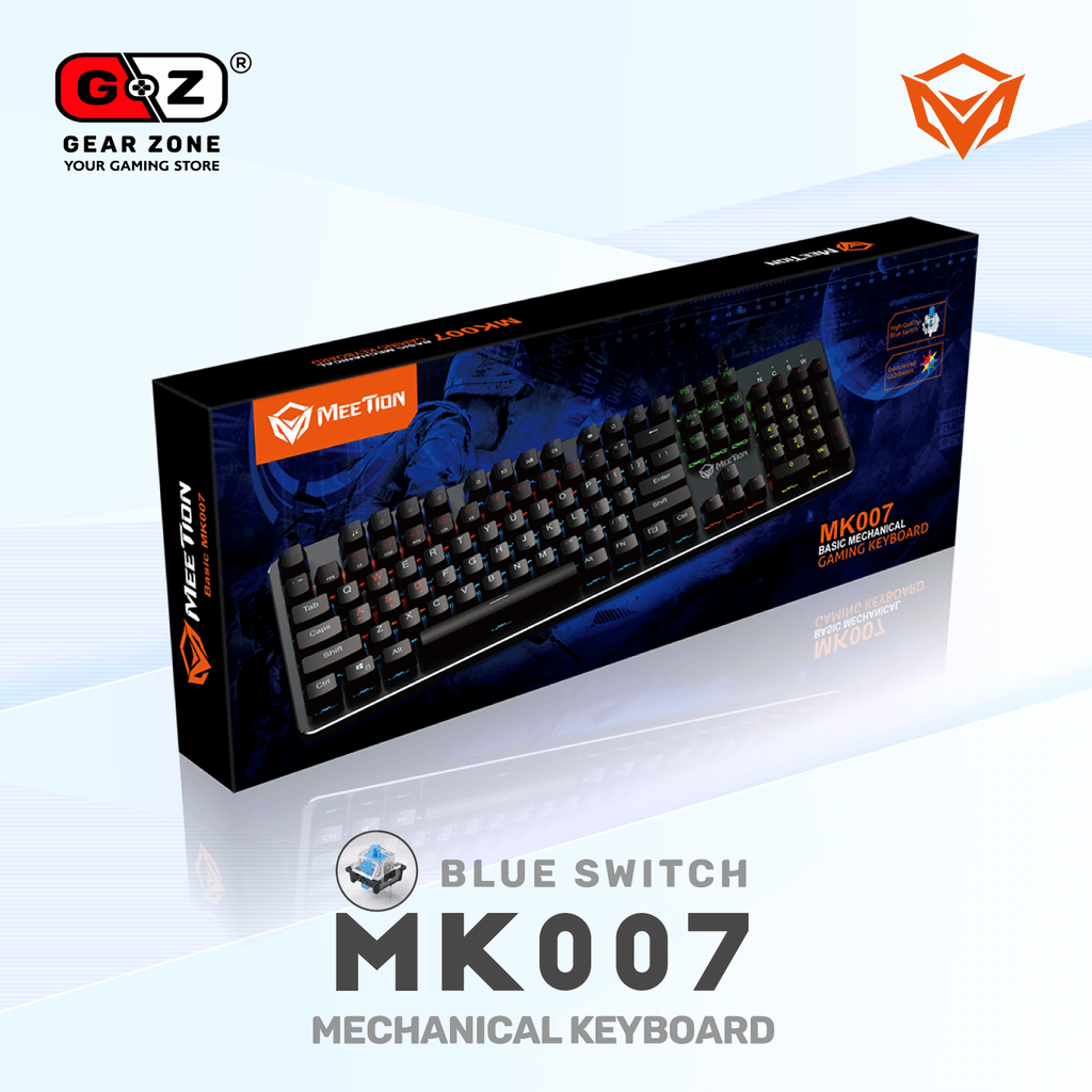 Clavier Mécanique en Métal Blue Switch MeeTion MK007 - Clavier Mécanique Gamer - Setup Gaming - Gearzone.ma | N°1 du Gaming au Maroc