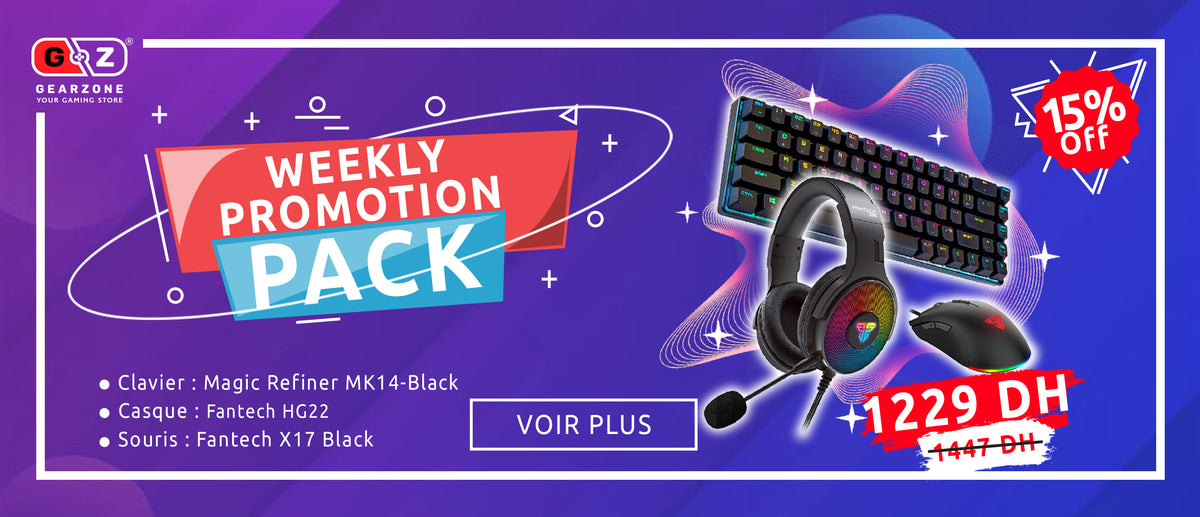 Pack gaming promo de la semaine : clavier Magic Refiner MK14, casque Fantech HG22 et souris Fantech X17