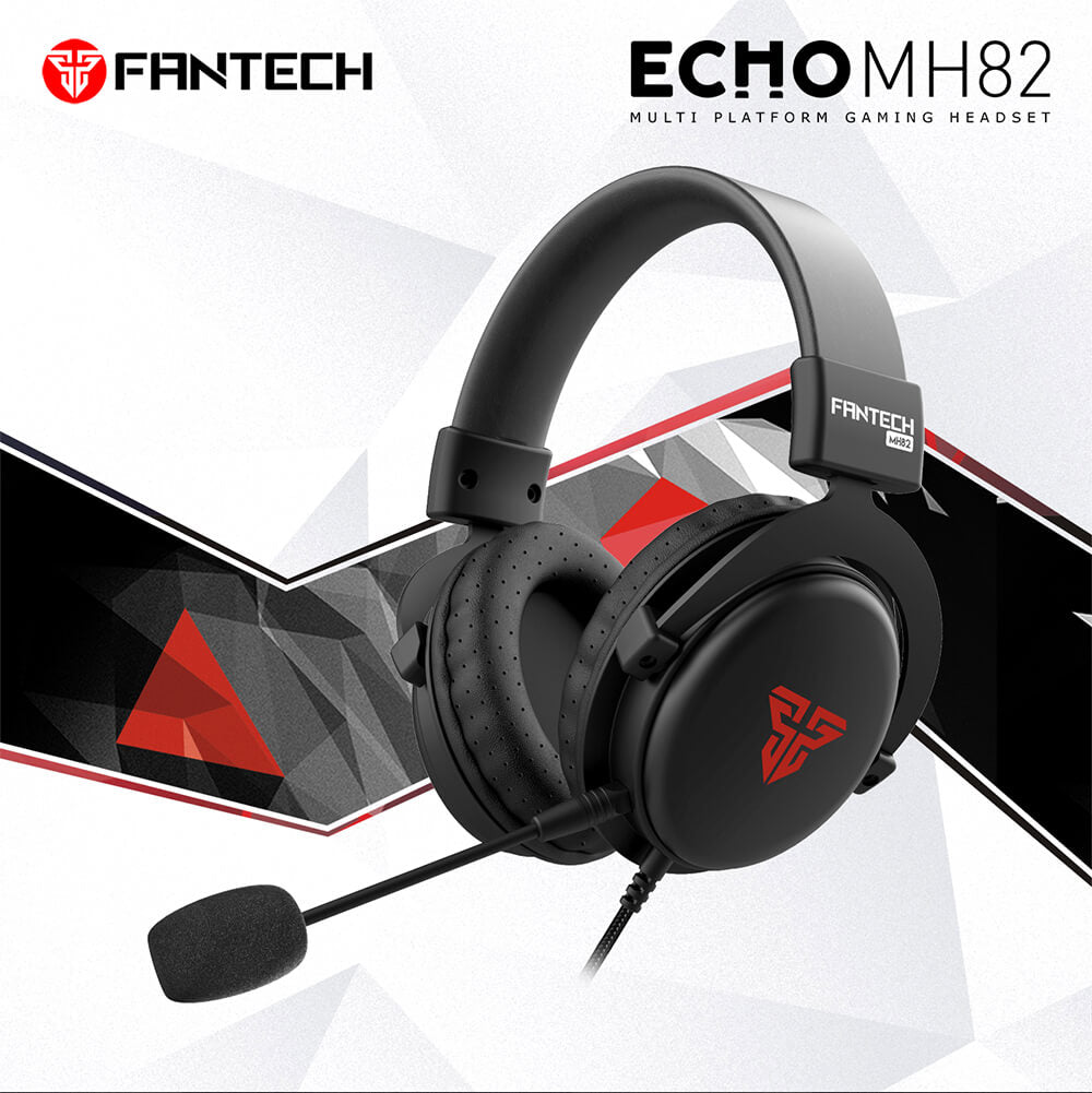 Casque gamer Fantech MH82 Echo noir avec micro mousse détachable Image principale du produit