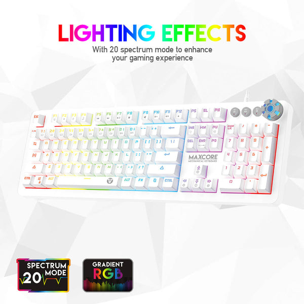 Effets lumineux RGB du Fantech MK852 Max Core : 20 modes spectre et dégradé
