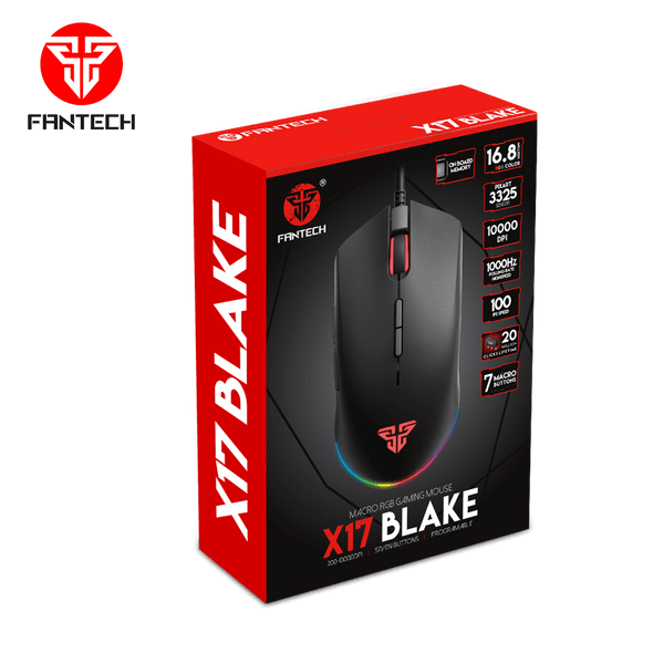 Boîte rouge et noire de la souris gamer Fantech X17 Blake