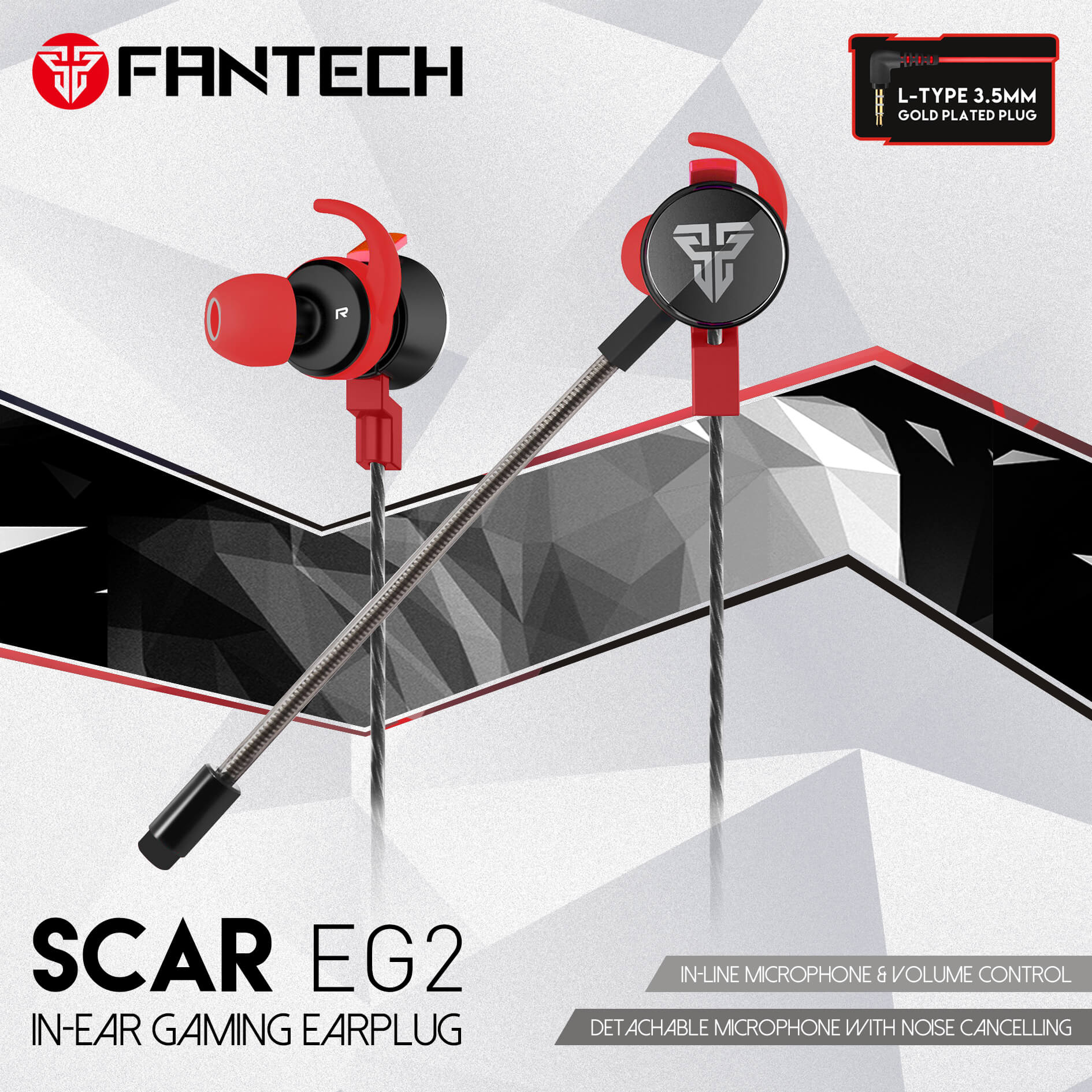 Écouteur de jeu Fantech EG2 Gaming Earphone - Écouteur Gamer - Setup Gaming - Gearzone.ma | N°1 du Gaming au Maroc