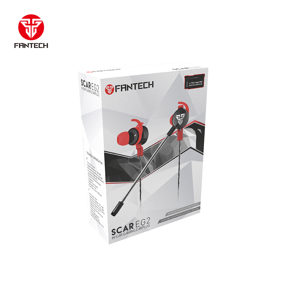 Boîte des écouteurs gamer intra-auriculaires Fantech EG2 Scar