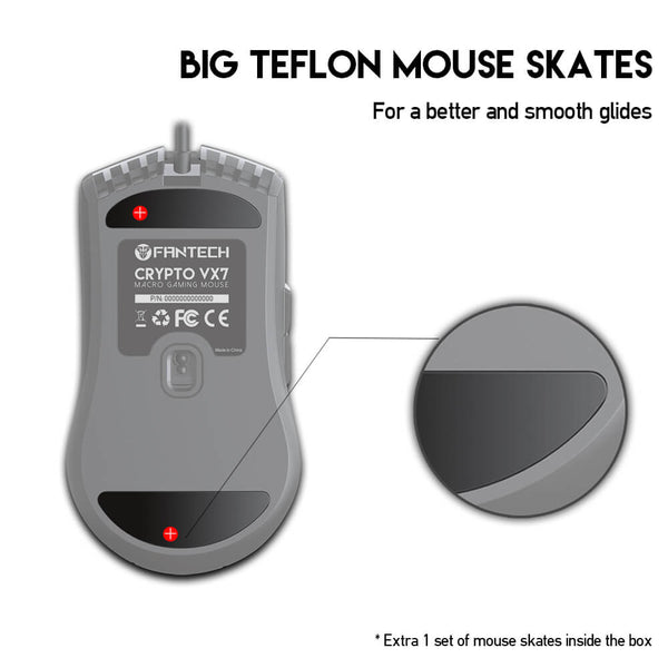 Patins en téflon sous la souris Fantech Crypto VX7