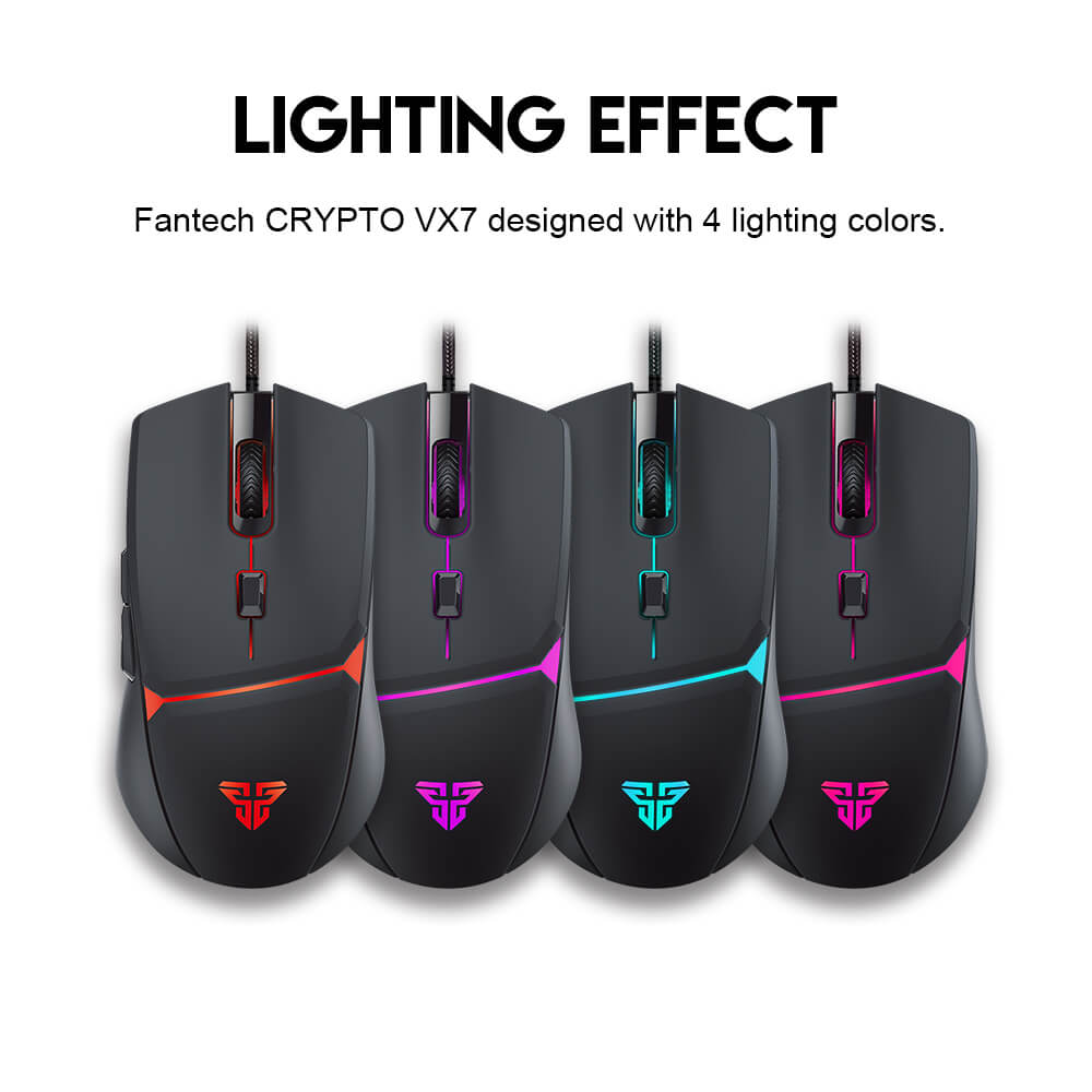 Quatre couleurs d'éclairage de la Fantech Crypto VX7