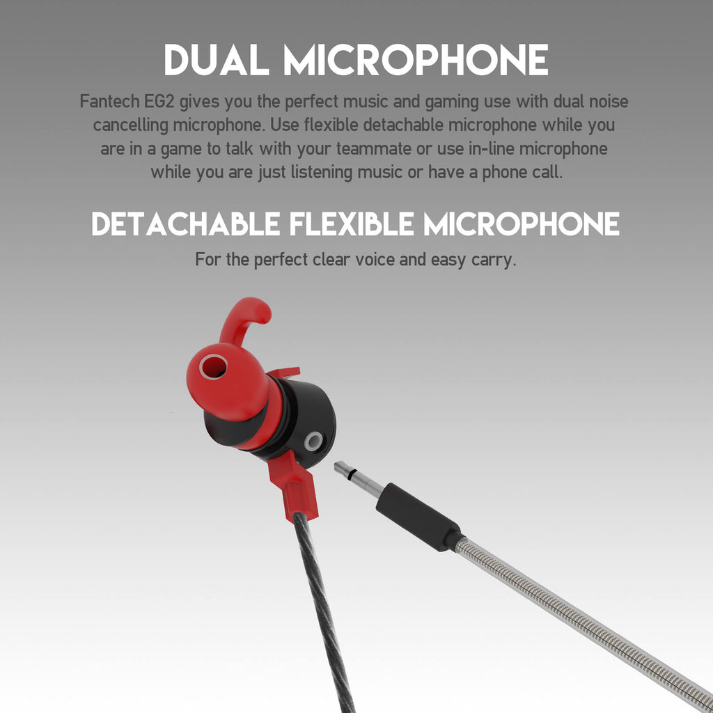 Double micro des écouteurs Fantech EG2 Scar : micro flexible détachable