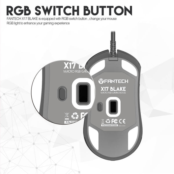 Bouton RGB sous la souris Fantech X17 Blake Space Edition