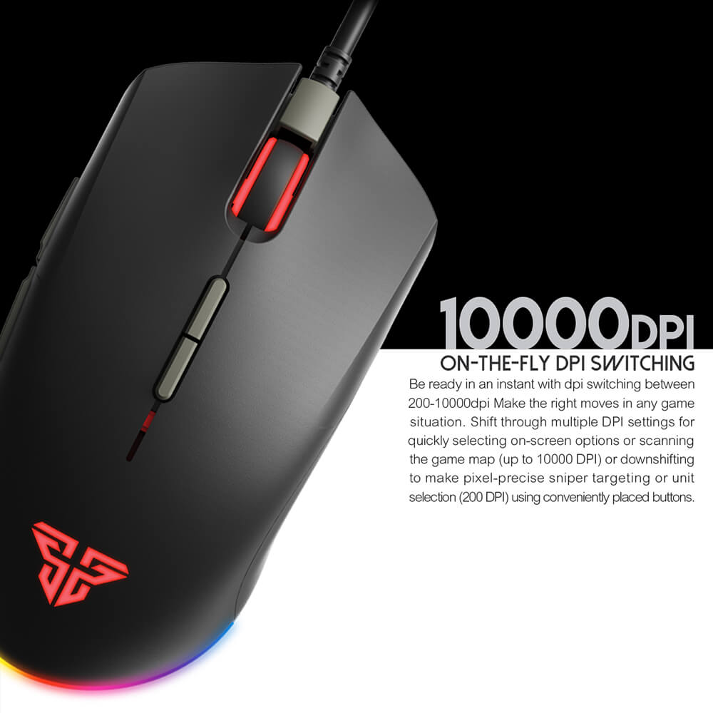 Fantech X17 Blake noire : 200 à 10 000 DPI réglables à la volée