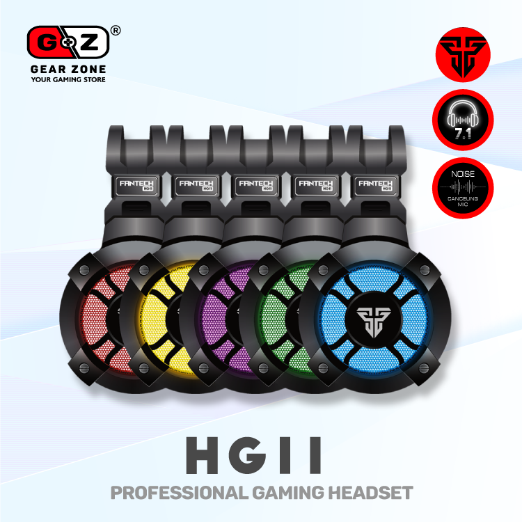 Couleurs d'éclairage RGB des écouteurs du casque Fantech HG11 Captain
