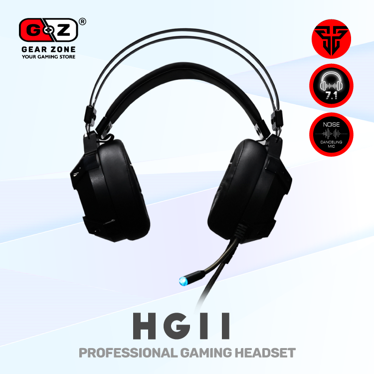 Casque Fantech HG11 Captain vu de face, arceau à suspension et micro LED