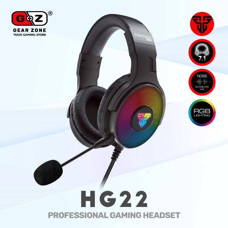 Casque gamer Fantech HG22 Fusion 7.1 avec écouteurs RGB et micro mousse Image principale du produit