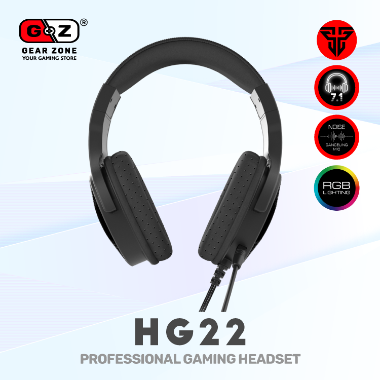 Casque Fantech HG22 Fusion vu de face, coussinets perforés