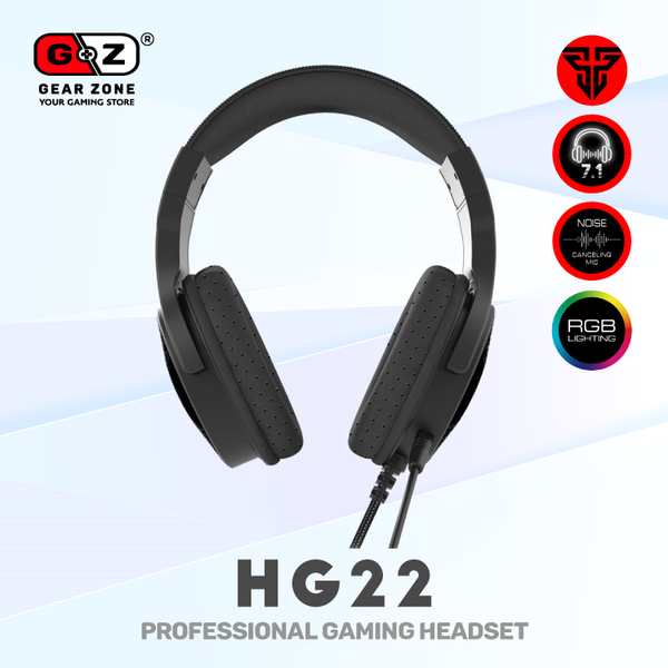 Casque Fantech HG22 Fusion vu de face, coussinets perforés