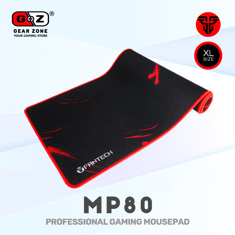 Tapis de souris XL Fantech MP80 roulé montrant sa souplesse
