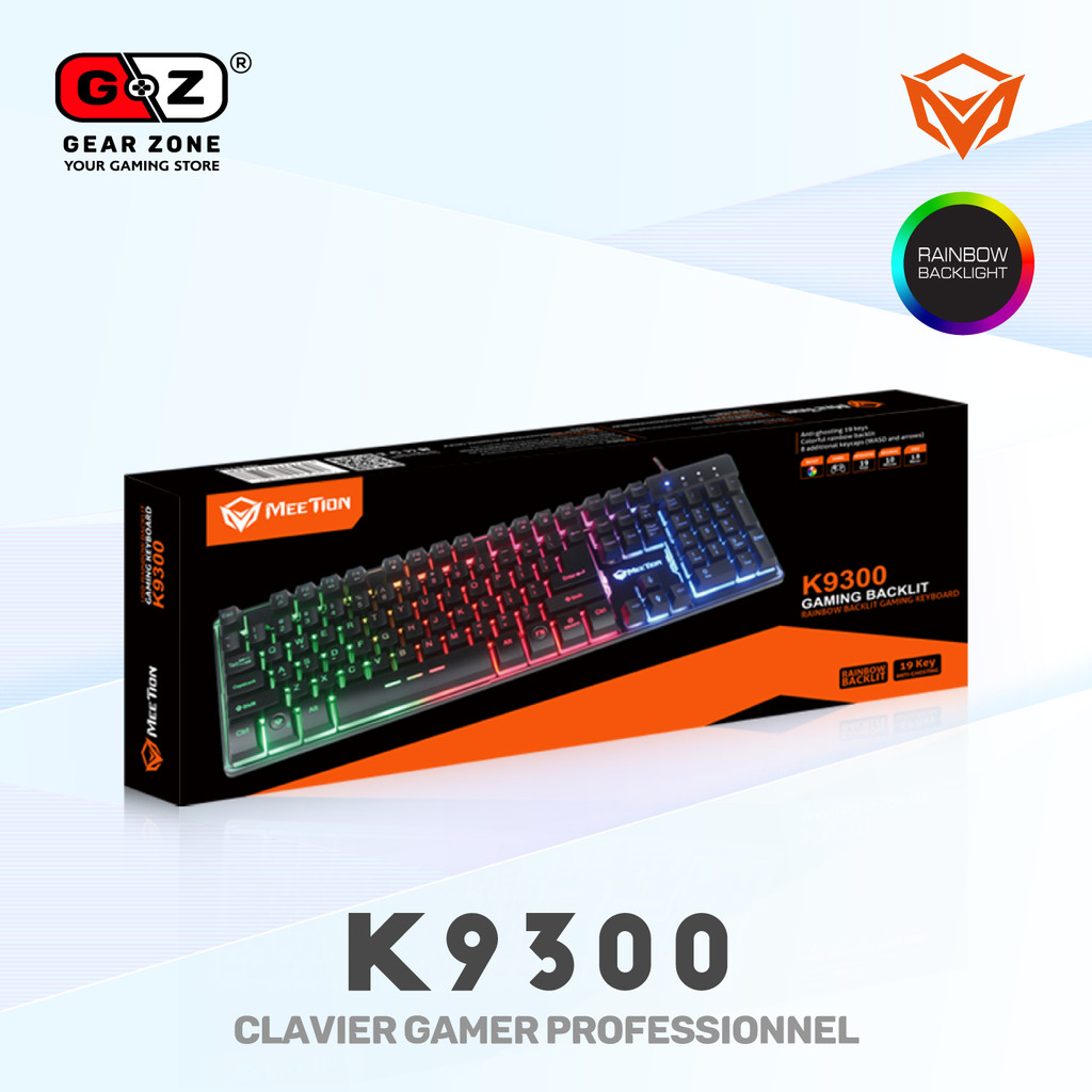 Boîte du clavier gamer MeeTion K9300 Gaming Backlit
