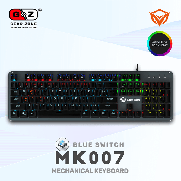 Clavier MeeTion MK007 vu de dessus : disposition QWERTY complète