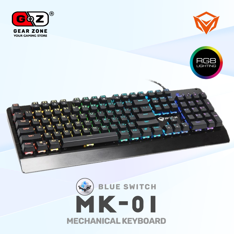 Clavier mécanique MeeTion MK01 blue switch RGB avec repose-poignets Image principale du produit