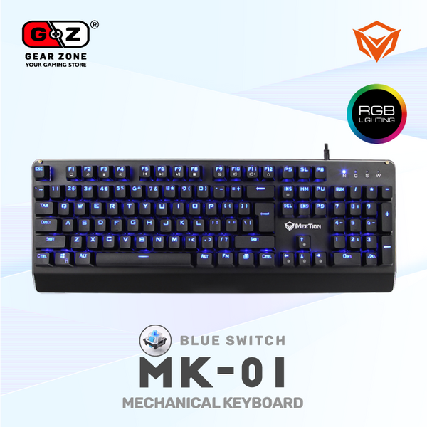 Clavier MeeTion MK01 vu de dessus : disposition QWERTY complète