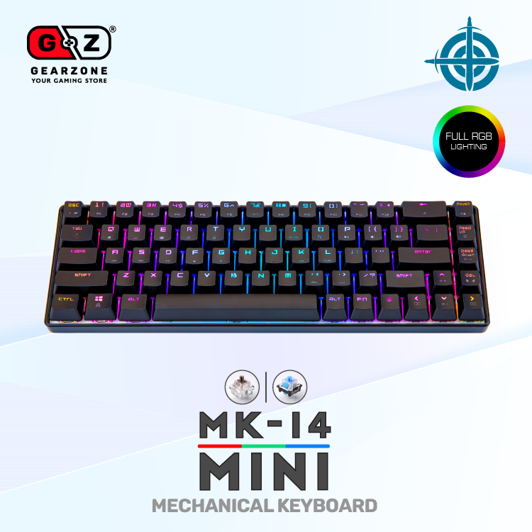 Mini clavier mécanique 65% Magic Refiner MK14 noir, RGB, vu de face