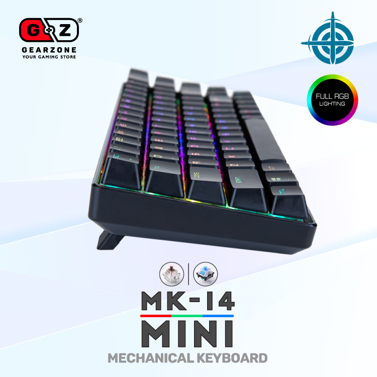 Profil du clavier Magic Refiner MK14 noir avec pieds dépliés