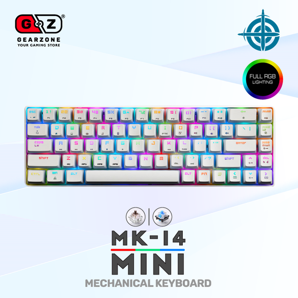 Mini clavier mécanique Magic Refiner MK14 blanc éclairé en RGB