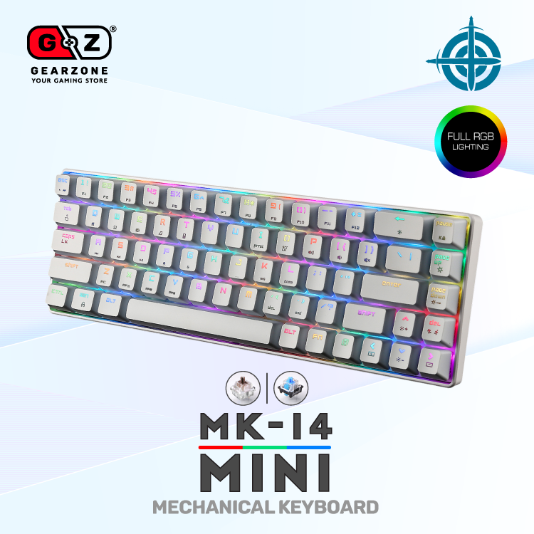 Clavier mécanique 65% Magic Refiner MK14 blanc vu de biais