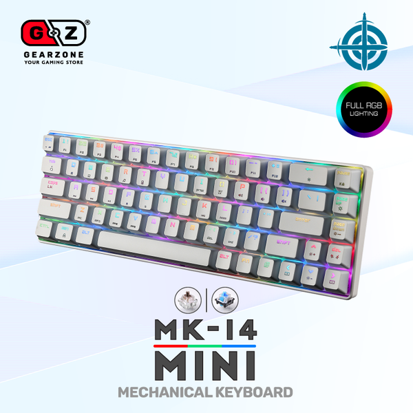 Clavier mécanique 65% Magic Refiner MK14 blanc vu de biais