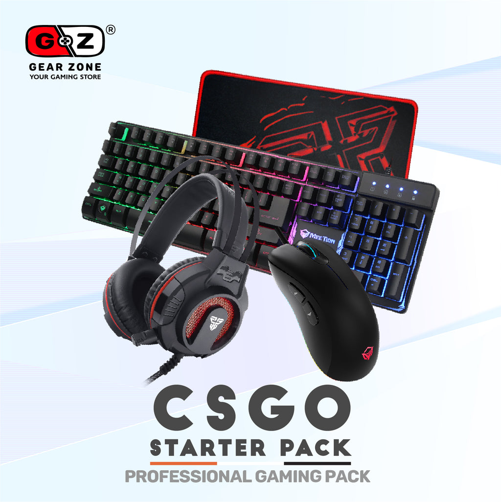CSGO Starter Pack : casque Fantech HG17s, clavier MeeTion K9300, souris GM19 et tapis MP44