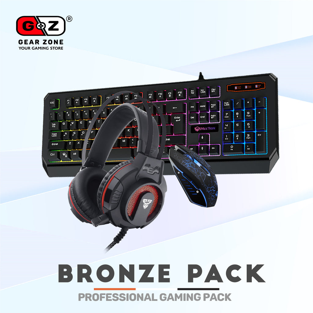 Contenu du Bronze Pack : casque RGB, clavier rétroéclairé étanche et souris lumineuse