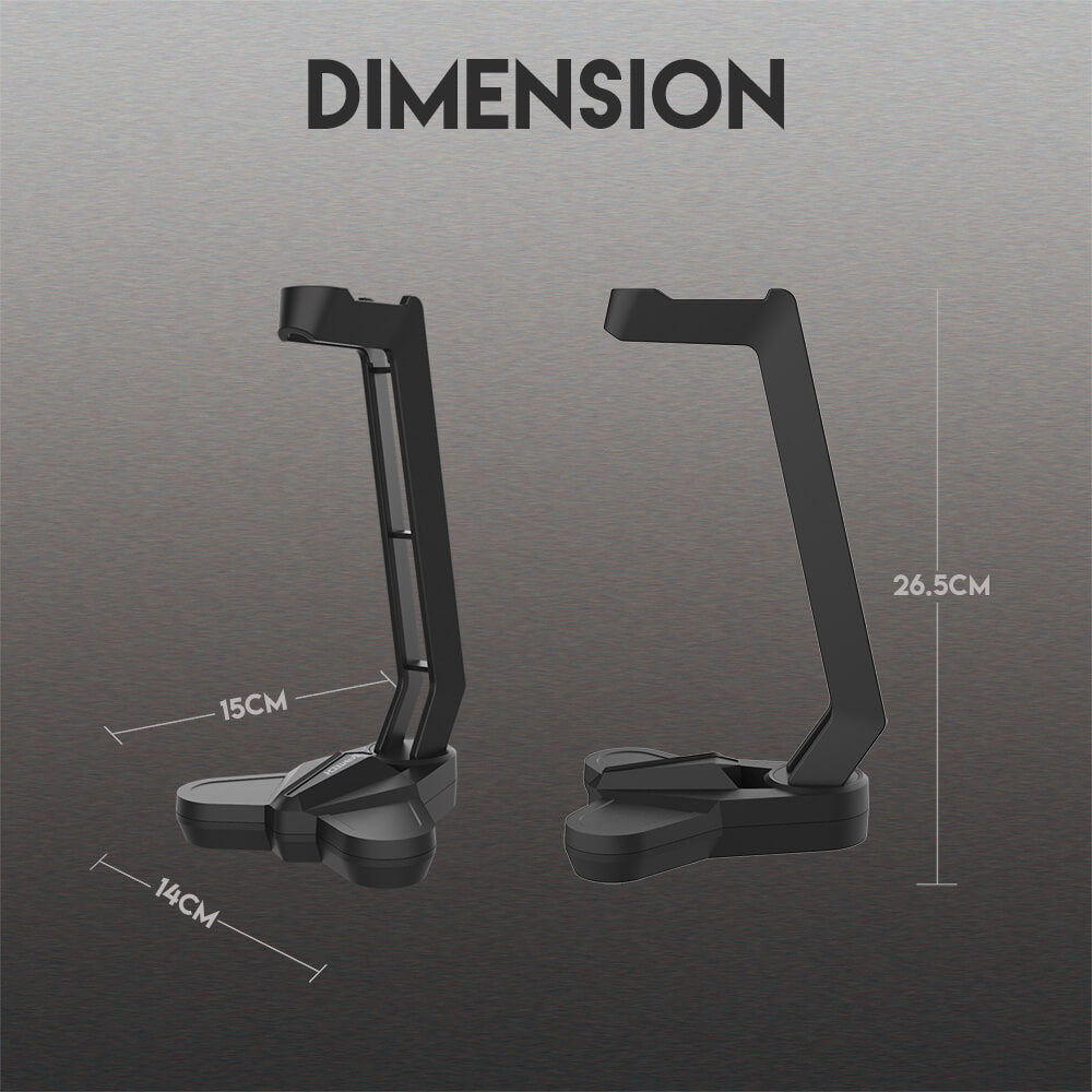 Dimensions du support Fantech AC3001 Tower : 26,5 × 15 × 14 cm