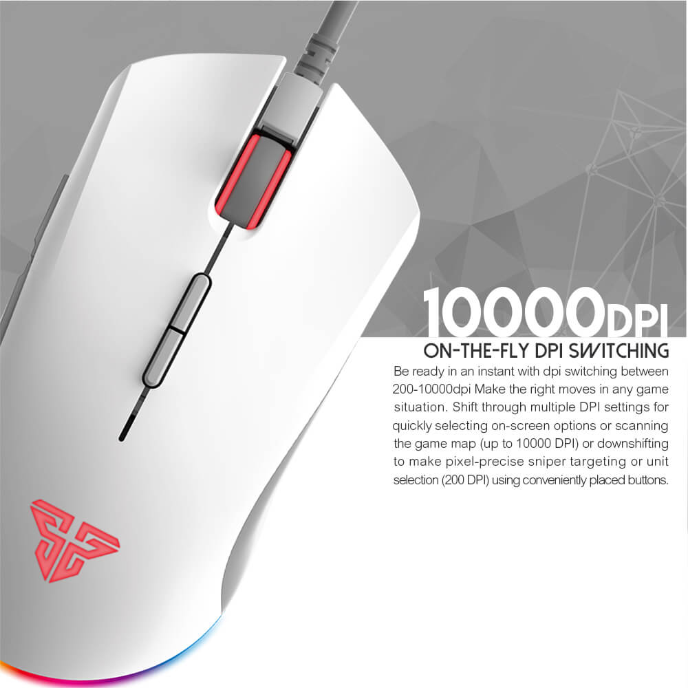Fantech X17 Blake blanche : 200 à 10 000 DPI réglables à la volée
