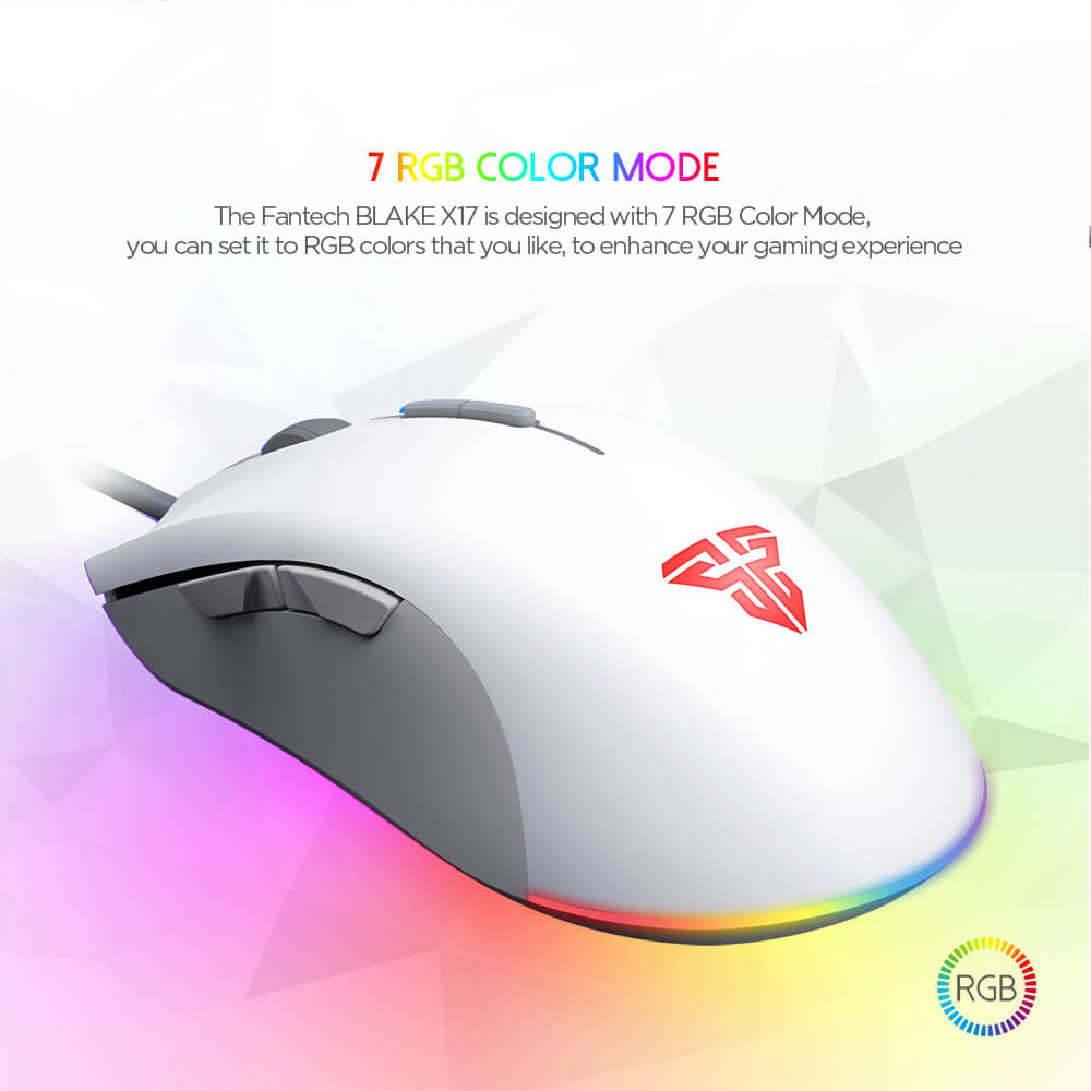 Éclairage RGB 7 modes de la Fantech X17 Blake Space Edition