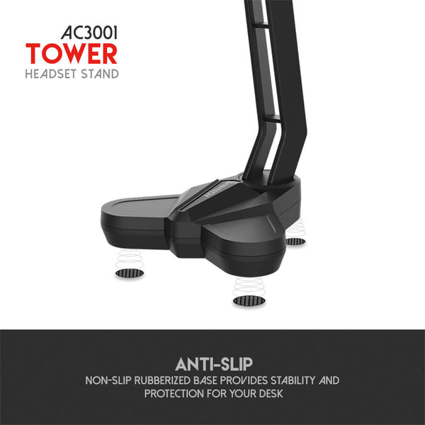 Base caoutchoutée antidérapante du support casque Fantech AC3001
