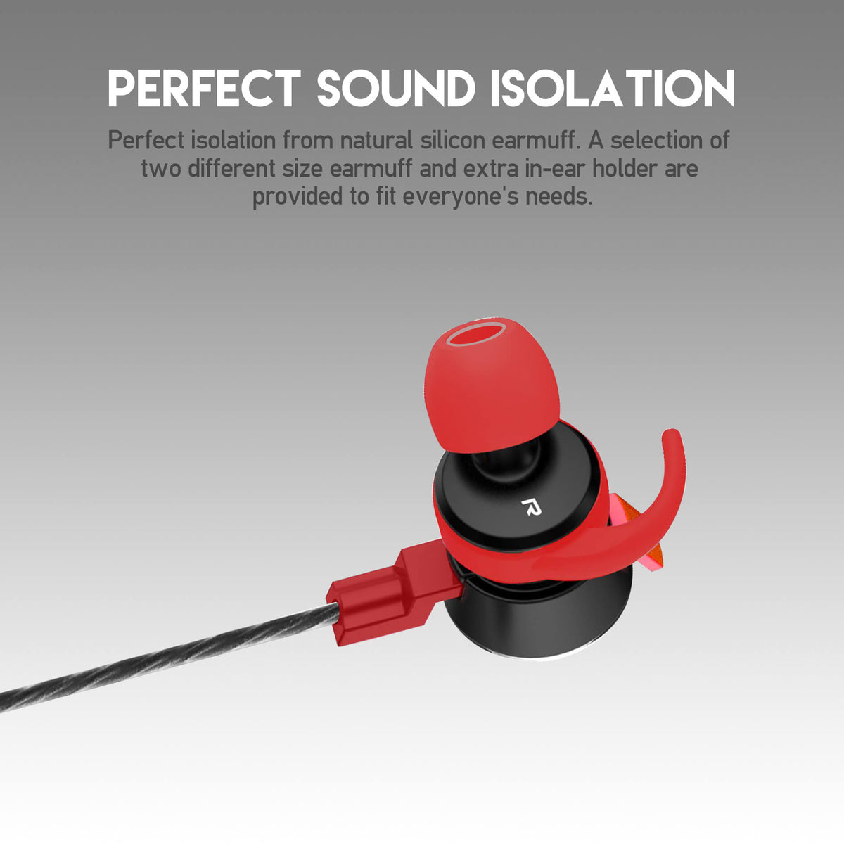 Embout en silicone et ailette des écouteurs Fantech EG2 Scar